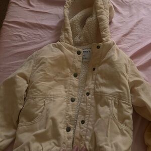 Old Navy Tan Puffer Jacket with Hood